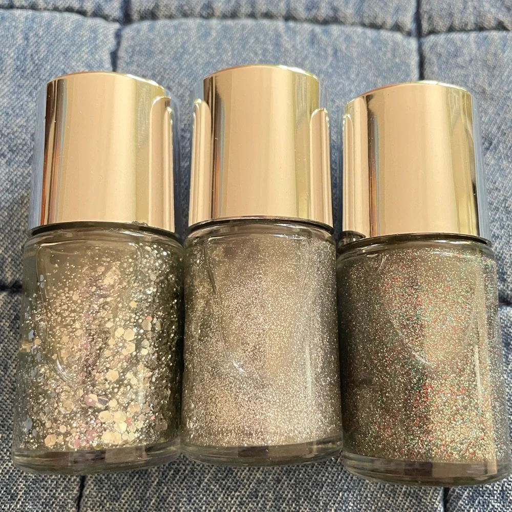 Nordstrom BP Nail Polish 6 Bottles Glitter & Solid Shades 2 NEW Boxed Sets